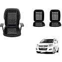 Auto Beast Beaded Plush Velvet Car Seat Cover Cushion for Car Acupressure Massage Comfort Marble Bead Cushion Compatible with Maruti Suzuki WagonR 2013| Velvet Cushion(1 Pack_Black)