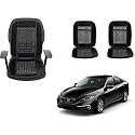 Auto Beast Beaded Plush Velvet Car Seat Cover Cushion for Car Acupressure Massage Comfort Marble Bead Cushion Compatible with Jazz| Velvet Cushion(1 Pack_Black)
