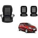 Auto Beast Beaded Plush Velvet Car Seat Cover Cushion for Car Acupressure Massage Comfort Marble Bead Cushion Compatible with Maruti Suzuki Celerio| Velvet Cushion(1 Pack_Black)