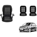 Auto Beast Beaded Plush Velvet Car Seat Cover Cushion for Car Acupressure Massage Comfort Marble Bead Cushion Compatible with I20 Type 2| Velvet Cushion(1 Pack_Black)