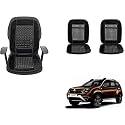 Auto Beast Beaded Plush Velvet Car Seat Cover Cushion for Car Acupressure Massage Comfort Marble Bead Cushion Compatible with Renault Duster 2016| Velvet Cushion(1 Pack_Black)