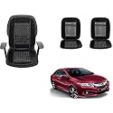 Auto Beast Beaded Plush Velvet Car Seat Cover Cushion for Car Acupressure Massage Comfort Marble Bead Cushion Compatible with City Ivtech| Velvet Cushion(1 Pack_Black)