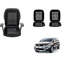 Auto Beast Beaded Plush Velvet Car Seat Cover Cushion for Car Acupressure Massage Comfort Marble Bead Cushion Compatible with Tata Hexa| Velvet Cushion(1 Pack_Black)