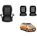 Auto Beast Beaded Plush Velvet Car Seat Cover Cushion for Car Acupressure Massage Comfort Marble Bead Cushion Compatible with I10 Grand| Velvet Cushion(1 Pack_Black)