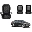 Auto Beast Beaded Plush Velvet Car Seat Cover Cushion for Car Acupressure Massage Comfort Marble Bead Cushion Compatible with Verna 2018| Velvet Cushion(1 Pack_Black)