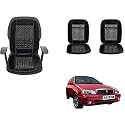 Auto Beast Beaded Plush Velvet Car Seat Cover Cushion for Car Acupressure Massage Comfort Marble Bead Cushion Compatible with Maruti Suzuki Esteem| Velvet Cushion(1 Pack_Black)