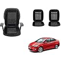 Auto Beast Beaded Plush Velvet Car Seat Cover Cushion for Car Acupressure Massage Comfort Marble Bead Cushion Compatible with Verna Fluidic 4S| Velvet Cushion(1 Pack_Black)