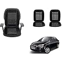 Auto Beast Beaded Plush Velvet Car Seat Cover Cushion for Car Acupressure Massage Comfort Marble Bead Cushion Compatible with Ford Fiesta Classic| Velvet Cushion(1 Pack_Black)