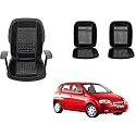 Auto Beast Beaded Plush Velvet Car Seat Cover Cushion for Car Acupressure Massage Comfort Marble Bead Cushion Compatible with UVA Old| Velvet Cushion(1 Pack_Black)