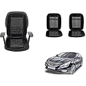 Auto Beast Beaded Plush Velvet Car Seat Cover Cushion for Car Acupressure Massage Comfort Marble Bead Cushion Compatible with Sonata Fluidic| Velvet Cushion(1 Pack_Black)