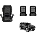 Auto Beast Beaded Plush Velvet Car Seat Cover Cushion for Car Acupressure Massage Comfort Marble Bead Cushion Compatible with Hummer H3| Velvet Cushion(1 Pack_Black)