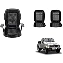 Auto Beast Beaded Plush Velvet Car Seat Cover Cushion for Car Acupressure Massage Comfort Marble Bead Cushion Compatible with Maruti Suzuki Gypsy Mg410| Velvet Cushion(1 Pack_Black)