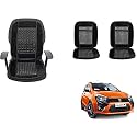 Auto Beast Beaded Plush Velvet Car Seat Cover Cushion for Car Acupressure Massage Comfort Marble Bead Cushion Compatible with Maruti Suzuki Celerio X| Velvet Cushion(1 Pack_Black)