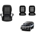 Auto Beast Beaded Plush Velvet Car Seat Cover Cushion for Car Acupressure Massage Comfort Marble Bead Cushion Compatible with Toyota Innova 2013 2015| Velvet Cushion(1 Pack_Black)
