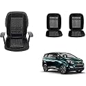 Auto Beast Beaded Plush Velvet Car Seat Cover Cushion for Car Acupressure Massage Comfort Marble Bead Cushion Compatible with Mahindra Marazzo 2019| Velvet Cushion(1 Pack_Black)