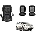 Auto Beast Beaded Plush Velvet Car Seat Cover Cushion for Car Acupressure Massage Comfort Marble Bead Cushion Compatible with Toyota Innova 2012 2013| Velvet Cushion(1 Pack_Black)