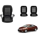 Auto Beast Beaded Plush Velvet Car Seat Cover Cushion for Car Acupressure Massage Comfort Marble Bead Cushion Compatible with Toyota Corolla Altis 2015| Velvet Cushion(1 Pack_Black)