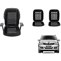 Auto Beast Beaded Plush Velvet Car Seat Cover Cushion for Car Acupressure Massage Comfort Marble Bead Cushion Compatible with Mahindra Quanto| Velvet Cushion(1 Pack_Black)