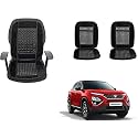 Auto Beast Beaded Plush Velvet Car Seat Cover Cushion for Car Acupressure Massage Comfort Marble Bead Cushion Compatible with Tata Harrier| Velvet Cushion(1 Pack_Black)