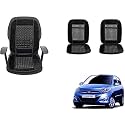 Auto Beast Beaded Plush Velvet Car Seat Cover Cushion for Car Acupressure Massage Comfort Marble Bead Cushion Compatible with I10 Type 2| Velvet Cushion(1 Pack_Black)