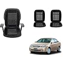 Auto Beast Beaded Plush Velvet Car Seat Cover Cushion for Car Acupressure Massage Comfort Marble Bead Cushion Compatible with Optra| Velvet Cushion(1 Pack_Black)