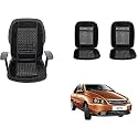 Auto Beast Beaded Plush Velvet Car Seat Cover Cushion for Car Acupressure Massage Comfort Marble Bead Cushion Compatible with Tata Indigo CS| Velvet Cushion(1 Pack_Black)