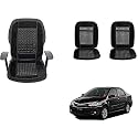 Auto Beast Beaded Plush Velvet Car Seat Cover Cushion for Car Acupressure Massage Comfort Marble Bead Cushion Compatible with Toyota Etios| Velvet Cushion(1 Pack_Black)