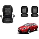 Auto Beast Beaded Plush Velvet Car Seat Cover Cushion for Car Acupressure Massage Comfort Marble Bead Cushion Compatible with Opel Astra| Velvet Cushion(1 Pack_Black)