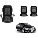 Auto Beast Beaded Plush Velvet Car Seat Cover Cushion for Car Acupressure Massage Comfort Marble Bead Cushion Compatible with Nissan Teana| Velvet Cushion(1 Pack_Black)