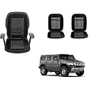 Auto Beast Beaded Plush Velvet Car Seat Cover Cushion for Car Acupressure Massage Comfort Marble Bead Cushion Compatible with Hummer H2| Velvet Cushion(1 Pack_Black)