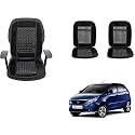 Auto Beast Beaded Plush Velvet Car Seat Cover Cushion for Car Acupressure Massage Comfort Marble Bead Cushion Compatible with Tata Indica Vista| Velvet Cushion(1 Pack_Black)