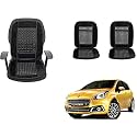 Auto Beast Beaded Plush Velvet Car Seat Cover Cushion for Car Acupressure Massage Comfort Marble Bead Cushion Compatible with Punto Evo| Velvet Cushion(1 Pack_Black)