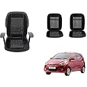 Auto Beast Beaded Plush Velvet Car Seat Cover Cushion for Car Acupressure Massage Comfort Marble Bead Cushion Compatible with Eon| Velvet Cushion(1 Pack_Black)