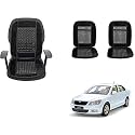 Auto Beast Beaded Plush Velvet Car Seat Cover Cushion for Car Acupressure Massage Comfort Marble Bead Cushion Compatible with Skoda Laura| Velvet Cushion(1 Pack_Black)