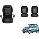 Auto Beast Beaded Plush Velvet Car Seat Cover Cushion for Car Acupressure Massage Comfort Marble Bead Cushion Compatible with Maruti Suzuki WagonR 2003| Velvet Cushion(1 Pack_Black)