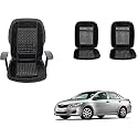 Auto Beast Beaded Plush Velvet Car Seat Cover Cushion for Car Acupressure Massage Comfort Marble Bead Cushion Compatible with Toyota Corolla| Velvet Cushion(1 Pack_Black)