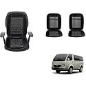 Auto Beast Beaded Plush Velvet Car Seat Cover Cushion for Car Acupressure Massage Comfort Marble Bead Cushion Compatible with Tata Venture| Velvet Cushion(1 Pack_Black)