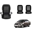 Auto Beast Beaded Plush Velvet Car Seat Cover Cushion for Car Acupressure Massage Comfort Marble Bead Cushion Compatible with Tata Indigo| Velvet Cushion(1 Pack_Black)