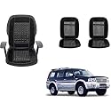 Auto Beast Beaded Plush Velvet Car Seat Cover Cushion for Car Acupressure Massage Comfort Marble Bead Cushion Compatible with Ford Endeavour| Velvet Cushion(1 Pack_Black)