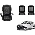Auto Beast Beaded Plush Velvet Car Seat Cover Cushion for Car Acupressure Massage Comfort Marble Bead Cushion Compatible with Maruti Suzuki Alto| Velvet Cushion(1 Pack_Black)