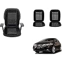 Auto Beast Beaded Plush Velvet Car Seat Cover Cushion for Car Acupressure Massage Comfort Marble Bead Cushion Compatible with City Ivtec 2011| Velvet Cushion(1 Pack_Black)