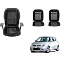 Auto Beast Beaded Plush Velvet Car Seat Cover Cushion for Car Acupressure Massage Comfort Marble Bead Cushion Compatible with Maruti Suzuki Swift Type 1| Velvet Cushion(1 Pack_Black)