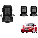 Auto Beast Beaded Plush Velvet Car Seat Cover Cushion for Car Acupressure Massage Comfort Marble Bead Cushion Compatible with Maruti Suzuki Swift Type 2| Velvet Cushion(1 Pack_Black)