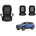 Auto Beast Beaded Plush Velvet Car Seat Cover Cushion for Car Acupressure Massage Comfort Marble Bead Cushion Compatible with MG Gloster| Velvet Cushion(1 Pack_Black)