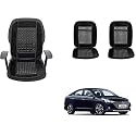 Auto Beast Beaded Plush Velvet Car Seat Cover Cushion for Car Acupressure Massage Comfort Marble Bead Cushion Compatible with Verna 2020| Velvet Cushion(1 Pack_Black)