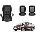 Auto Beast Beaded Plush Velvet Car Seat Cover Cushion for Car Acupressure Massage Comfort Marble Bead Cushion Compatible with Maruti Suzuki Ciaz| Velvet Cushion(1 Pack_Black)