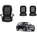Auto Beast Beaded Plush Velvet Car Seat Cover Cushion for Car Acupressure Massage Comfort Marble Bead Cushion Compatible with Creta 2020| Velvet Cushion(1 Pack_Black)