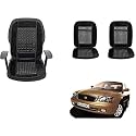 Auto Beast Beaded Plush Velvet Car Seat Cover Cushion for Car Acupressure Massage Comfort Marble Bead Cushion Compatible with Maruti Suzuki Baleno| Velvet Cushion(1 Pack_Black)