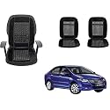 Auto Beast Beaded Plush Velvet Car Seat Cover Cushion for Car Acupressure Massage Comfort Marble Bead Cushion Compatible with City ZX| Velvet Cushion(1 Pack_Black)