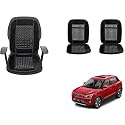 Auto Beast Beaded Plush Velvet Car Seat Cover Cushion for Car Acupressure Massage Comfort Marble Bead Cushion Compatible with Mahindra XUV 300 2019| Velvet Cushion(1 Pack_Black)